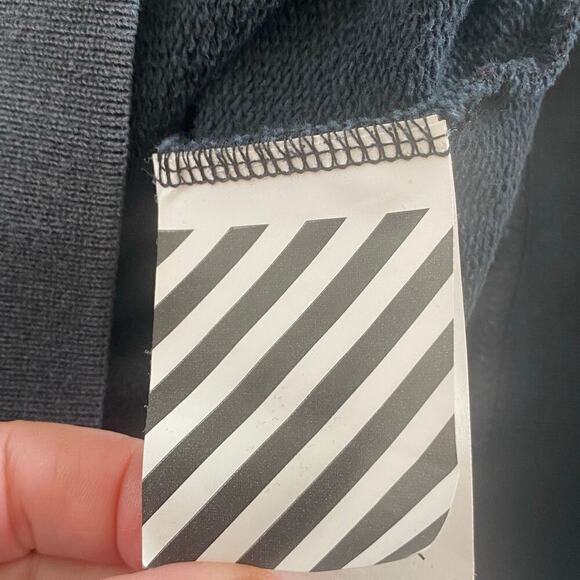 OFF-WHITE 3D Line Diag Arrows Logo Sweatshirt in Washed Black, Size Small - Picture 13 of 16